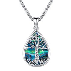 PRICES MAY VARY. The pendant is made of genuine 925 sterling silver and features exquisite natural abalone shell inlays. Hand crafted. Each piece has a unique grain pattern, and the abalone shells exhibit stunning luster under different lighting conditions. CHAIN LENGTH：20"+2" extender = 56 cm | PENDANT WEIGHT：Approximately 5 Grams | PENDANT HEIGHT：1.42" = 36 mm | PENDANT WIDTH: 0.79" = 20 mm | LOBSTER-CLAW CLOSURE | Featuring an adjustable chain length, this necklace is perfect for effortlessly Engraved Silver Mother Of Pearl Necklace, Elegant Silver Abalone Shell Jewelry, Abalone Shell Inlay Jewelry For Gifts, Elegant Silver Necklace With Inlay, Mother Of Pearl Inlay Jewelry For Gifts, Elegant Silver Inlay Necklaces, Elegant Silver Inlay Necklace, Moon Goddess Necklace, St Christopher Necklace