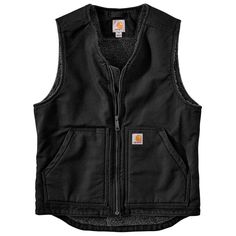 This men's vest is a versatile layer built to pack on extra warmth right where it matters most. It's made of our signature heavyweight cotton duck, and has a warm Sherpa lining to take on chilly weather. Carhartt Vest, Vest For Men, Weighted Vest, Mens Sherpa, Sherpa Vest, Collar Vest, Big Clothes, Tractor Supply, Outerwear Vest