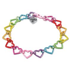 Combining hearts and rainbows is a recipe for success if ever there was one! Charm It, Recipe For Success, Heart Chain, Stationery Craft, Journal Stationery, Gold Bracelet Chain, Rainbow Heart, Free Gift Wrapping, Gold Stars