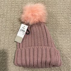 Nwt Rose Pink With Pink Faux Fur Nordstrom Winter Hat Trendy Pink Winter Hat, Pink Spring Beanie One Size, Pink One Size Beanie For Spring, Pink Spring Beanie Cap, Casual Pink Beanie For Spring, Pink Cap For Fall, Trendy Pink Beanie For Spring, Trendy Adjustable Pink Beanie, Trendy Pink Beanie