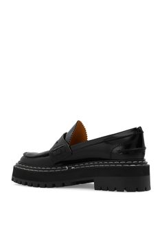 Black loafers from Proenza Schouler. Made of calf leather, this pair features white stitching details and black rubber sole. Composition: Outer Layer:LeatherInner Layer:LeatherSole:Rubber Leather Loafers With Lug Sole For Office, Black Calf Leather Platform Loafers With Lug Sole, Black Calf Leather Platform Loafers With Rubber Sole, Calf Leather Platform Loafers With Brogue Detailing For Work, Calf Leather Loafers With Lug Sole For Work, Calf Leather Slip-on Platform Loafers For Work, Slip-on Platform Loafers In Calf Leather For Work, Slip-on Calf Leather Platform Loafers For Work, Black Calf Leather Platform Loafers With Leather Sole