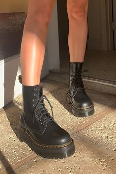 Dr. Martens Jadon Platform 8-Eye Boot | Urban Outfitters Aesthetic Vans, Jadon Platform Boots, Prada Boots, Shoes Aesthetic, Dr Shoes, Hype Shoes, Shoe Inspo, Aesthetic Shoes, Swag Shoes