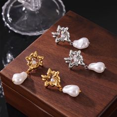 Style: Women Material: Titanium Steel, Imitation Pearl Pearl Type: Uncultured Pearl Color: White Earring Color: Gold Earring Size: 4*2cm Ball Jewelry, White Earring, Baroque Pearl Earrings, Gold Pearl Earrings, Pearl Types, Gold Earring, White Earrings, Pearl Color, Style Women