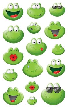 the faces of frogs with different expressions