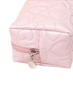 Pink Heart Quilted Makeup Bag Add a touch of girly charm to your makeup routine with this beautiful pink heart quilted makeup bag. Perfect for storing all of your cosmetics and essentials. Keep your supplies organized and protected in this chic pink heart quilted makeup bag. Pink Portable Cosmetic Bag, Trendy Pink Cosmetic And Toiletry Storage Gift, Cute Pink Compact Bag, Cute Compact Pink Bag, Compact Pink Cosmetic Bag, Pink Quilted Bag For Gift, Pink Feminine Rectangular Cosmetic Bag, Feminine Pink Rectangular Cosmetic Bag, Pink Compact Cosmetic Bag Gift