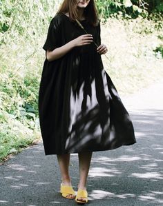 Black Dress Eco Friendly Sustainable Plus Size Clothing | Etsy Oversized Summer Dresses For Workwear, Flowy Midi Dress For Work, Plain Knee-length Midi Dress For Spring, Spring Knee-length Plain Midi Dress, Knee-length Plain Midi Dress For Spring, Spring Plain Knee-length Midi Dress, Flowy Solid Color Midi Dress, Oversized Plain Dresses For Fall, Oversized Plain Dress For Fall