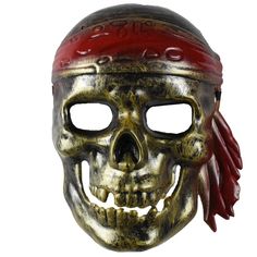 PRICES MAY VARY. Antique Gold Pirate Skull Mask Halloween Costume Accessory Antique Gold Color with Red Bandana Great for Halloween. Costume Parties, Pranks, and More! Sized to Fit Most Adult Faces Mask Halloween Costume, Pirate Halloween Costumes, Pirate Halloween, Costume Parties, Mask Halloween, Skull Mask, Pirate Skull, Halloween Costume Accessories, Red Bandana