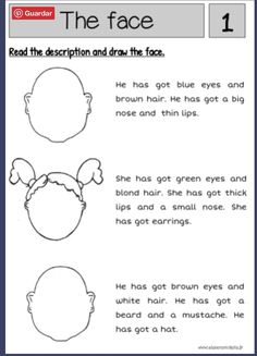 the face worksheet for kids