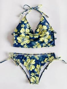 Coconut Girl Floral Bikini Swimsuit – Luxandluxy Yellow Hibiscus, Crop Top Dress, Coconut Girl, Cute Bathing Suits, Two Piece Swimwear, Sweater Dress Women, Cute Swimsuits, Tankini Swimsuits, Haiti