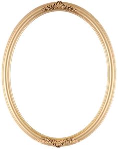 an oval gold frame on a white background