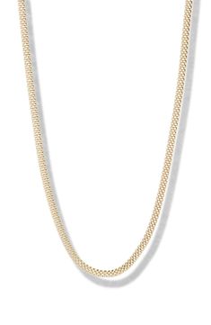 Textured links catch the light on a delicate chain necklace crafted in Italy of sterling silver plated with 18-karat gold. 16" chain length; 2" extender Sterling silver/18k-gold plate Made in Italy White Gold Plated Adjustable Chain Necklace, Gold Sterling Silver Curb Chain Necklace, White Gold Necklace With Gold Chain In Sterling Silver, Classic Sterling Silver Necklace With Gold Chain, Timeless Gold Curb Chain Necklace, Silver Gold-plated Box Chain Necklace, Yellow Gold Sterling Silver Box Chain Necklace, Gold Sterling Silver Link Chain Necklace, Elegant Gold Charm Necklace With Curb Chain