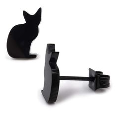 PRICES MAY VARY. One pair of stainless steel earrings Black cat sitting relaxingly. Post stud back 6mm wide, 9mm tall Comes with a gift bag Best for cat lovers One pair of stainless steel earrings. Black cat sitting relaxingly. Post stud back. 6mm wide, 9mm tall. Comes with a gift bag. Best for cat lovers. Black Cat Sitting, Black Cat Silhouette, Black Cat Earrings, Cute Stud Earrings, Cute Black Cat, Boys Jewelry, Womens Earrings Studs, Cute Black Cats, Cat Silhouette