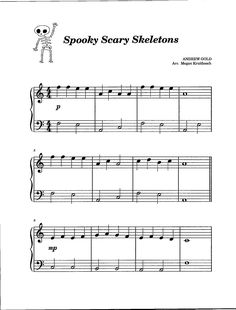 the spooky scary skeletons sheet music