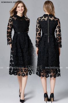 10% off now|Free shipping world-wide. L-5XL Modest Aline Lace Plus Size Midi Dress with Collar at GemGrace. Click to learn our pro custom-made service for wedding dress, formal dress. View #WeddingGuestDresses for more ideas. A-line Midi Dress With Lace Sleeves, Knee-length Lace Midi Dress For Fall, Lace Knee-length Midi Dress For Fall, Lace Midi Dress For Fall, Fall Midi Length Lace Patchwork Dress, Black Long Sleeve Lace Dress With Lace Collar, Fall Knee-length Lace Dress With Lace Trim, Fall Lace Trim Knee-length Dress, Fall Knee-length Lace Dress