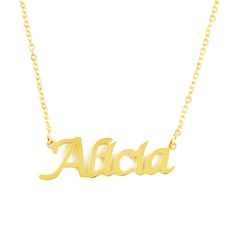 "Gold Plated Personalised Necklace Pendant A Wonderful Gift for Mother's Day, Birthdays, Thank You, Wedding, Engagement or any other Special Occasion *~ comes with Free Gift Box & Gift Bag ~* Exceptionally High Quality Solid Product at an Amazing Price! ~ Tested & Certified by the UK's Largest Assay Office ~ Necklace Thickness : 1mm approx Necklace Height : 5-8mm approx Necklace Width : 30mm to 70mm approx, depends on how many letters are in the name. Weight : 5g to 10g depending on the Rose Gold Name Necklace For Wedding Gift, Personalized Wedding Necklaces For Christmas, Personalized Name Necklace For Valentine's Day Formal Occasion, Christmas Gift Name Necklace, Personalized Gold Name Necklace For Christmas, Mother's Day Gift Name Necklace, Hallmarked, Mother's Day Gift Hallmarked Name Necklace, Gold Name Necklace For Wedding And Christmas, Elegant Custom Name Necklace For Christmas