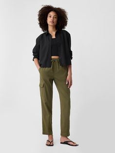 Mid Rise Easy Cargo Pants Slim Cargo Pants, H And M, Fall 24, Twill Weave, Welt Pockets, Welt Pocket, Cargo Pants, Mid Rise, Gap