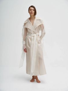 "Mimi" Cloak | NOT JUST A LABEL Sharon Wauchob, Bride Ideas, Italian Shirts, Blue Fern, Cashmere Pants, Brunette Models, Cotton Slip, Ivory Silk, Fashion Baby