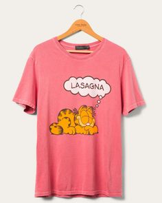 Garfield Lasagna Vintage Tee | Junk Food Clothing | Junk Food Clothing Vintage Tops With Character Print And Relaxed Fit, Vintage Relaxed Fit Tops With Character Print, Vintage Tops With Character Print In Relaxed Fit, Garfield Lasagna, Womens Vintage Tees, Vintage Concert T Shirts, Silly Clothes, Brand Character, Food Clothes