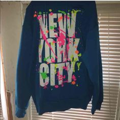 Never Worn, Size S Urban Blue Hooded Top, Blue Hooded Urban Top, Urban Style Blue Hooded Top, Blue Graphic Print Hoodie For Fall, Trendy Blue Hoodie For Fall, Trendy Blue Winter Hoodie, Urban Blue Winter Tops, Trendy Blue Hoodie Sweatshirt, Trendy Blue Hoodie With Graphic Print