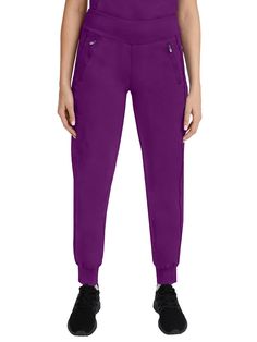 PRICES MAY VARY. CONTEMPORARY DESIGN: Our 9233 Tara Jogger Scrubs pant with 6 Pockets including 2 Zipper Pockets features a contemporary Jogger ankle style and high-performance yoga knit comfort stretch waistband. Inseam Measurements (based on size small): Regular (29), Petites (27"), Tall (31.5") THE WORLD'S BEST FABRIC: Purple Label collection for Women's Scrubs comprises a superior polyester-rayon-spandex stretch fabric blend that is lightweight, soft, and breathable. The Women Scrub Pants ar Jogger Scrubs, Scrubs For Women, Medical Gifts, Safety Clothing, Healing Hands, Fashion Mask, Womens Scrubs, Purple Label, Scrub Pants