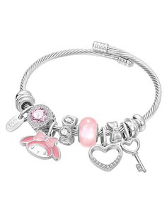 This price is for a bracelet and a free gift box only, others are not included. Size Free Size Inner Diameter 51-59 Bracelet Gift Box, Heart And Key, A Bracelet, Pandora Bracelets, Girly Jewelry, My Melody, Pandora Bracelet, Pretty Jewellery, Bracelets And Charms