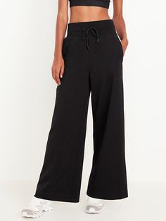 Saw this on Old Navy: Fall Wide Leg Pants With Drawstring And Relaxed Fit, Relaxed Fit Bottoms With Drawstring For Fall, Loungewear Bottoms With Tie Waist And Straight Leg, Leisure Solid Pants With Drawstring, Leisure Solid Color Pants With Drawstring, Solid Color Leisure Pants With Drawstring, Comfortable Drawstring Pants, Comfortable Straight Leg Pants With Drawstring, Solid Drawstring Pants For Leisure