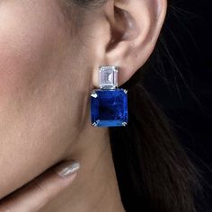 Sapphire earrings are a perfect blend of elegance and charm. Featuring royal blue doublet stones surrounded by sparkling cubic zirconia diamonds, they're small yet eye-catching. Ideal for everyday wear or special occasions, these cute earrings make a thoughtful and stylish wedding gift for someone special. *𝐏𝐑𝐎𝐃𝐔𝐂𝐓 𝐃𝐄𝐓𝐀𝐈𝐋* * 𝐌𝐚𝐭𝐞𝐫𝐢𝐚𝐥: Brass * 𝐏𝐥𝐚𝐭𝐢𝐧𝐠: White Rhodium Plated * 𝐒𝐭𝐨𝐧𝐞: AAA-quality CZ Diamond & Sapphire. *𝐃𝐈𝐌𝐄𝐍𝐒𝐈𝐎𝐍𝐒* * 𝐖𝐞𝐢𝐠𝐡𝐭: 13 gm eac Luxury Blue Diamond Earrings With Brilliant Cut, Luxury Blue Diamond Earrings With Accents, Luxury Blue Diamond Drop Earrings, Blue Diamond Earrings For Formal Occasions, Blue Prong Set Earrings For Formal Occasions, Formal Blue Earrings With Prong Setting, Blue Prong-set Earrings For Formal Occasions, Diamond Blue Earrings For Anniversary, Blue Diamond Bridal Earrings For Formal Occasions