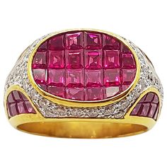 Ruby 7.34 carats with Diamond 0.67 carat Ring set in 18 Karat Gold Settings Width: 1.3 cm Length: 1.2 cm Ring Size: 54 Total Weight: 10.26 grams "We first opened doors in 1980 when it was then situated in the vicinity of the Victory Monument; a small and modest storefront with a couple of counters. From its humble beginnings to where it stands today, our company has proven its abilities as a jeweler. Since the beginning, we have been supplying fine quality pieces to dealers, wholesalers and cust Diamond Ring Set, Van Cleef And Arpels, Ruby Diamond Rings, Sparkly Jewelry, Gold Rings Fashion, Jewelry Accessories Ideas, Sparkle Jewelry, Diamond Ring Settings, Ruby Jewelry