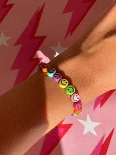 Colourful smiles Fun Beaded Bracelets For Friendship, Multicolor Casual Smiley Face Bracelets, Casual Multicolor Smiley Face Bracelet, Casual Smiley Face Friendship Bracelets, Multicolor Smiley Face Bracelets As Gift, Trendy Everyday Smiley Face Bracelet, Trendy Multicolor Smiley Face Beaded Bracelets, Trendy Everyday Bracelets With Smiley Face, Cheerful Multicolor Everyday Bracelets