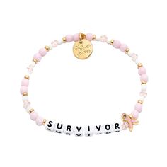 little-words-project-survivor-bracelet Meaningful Hypoallergenic Friendship Bracelets, Meaningful Adjustable Charm Bracelet, Adjustable Customizable Meaningful Bracelet, Inspirational Adjustable Hypoallergenic Bracelet, Inspirational Pink Adjustable Bracelets, Personalized Pink Beaded Bracelet With Meaningful Style, Inspirational Pink Bracelet With Adjustable Fit, Hypoallergenic Stretch Bracelet As Gift, Personalized Pink Beaded Bracelets