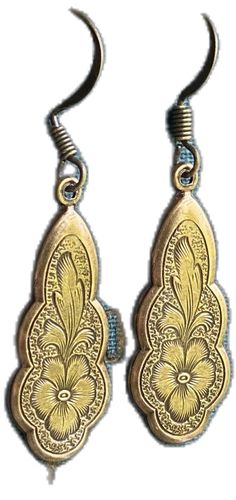 Ornate Bronze Earrings, Antique Brass Drop Plug Earrings, Antique Brass Plug Drop Earrings, Bohemian Antique Gold Nickel-free Earrings, Handmade Vintage Chandelier Earrings, Antique Bronze Brass Earrings, Gold Oxidized Drop Danglers, Antique Brass Earrings For Pierced Ears, Handmade Vintage Chandelier Drop Earrings