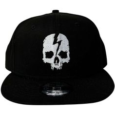 WHITE SKULL LOGO HAT - Born Scum Clothing Co White Fitted Sports Hat, Adjustable Black Baseball Cap With Skull Print, Fitted White Snapback Hat, Black Skull Print Hat For Streetwear, Adjustable Streetwear Hat With Sweatband, Fitted Flat Bill Baseball Cap For Outdoor, Black Skull Baseball Cap For Streetwear, Casual Skull Print Hats For Streetwear, Streetwear Snapback Hat With Skull Print