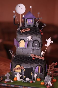 a halloween themed cake on a table