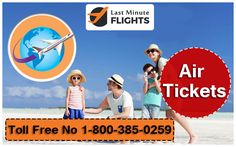 an advertisement for the last minute flights with two children and an airplane in the background