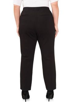 Effortlessly chic, these leggings from CeCe are a must-have. | CeCe Women's Plus Size Combo Leggings, Black, 3X Elegant Black Ankle-length Leggings, Black Tapered Leggings For Fall, Black Tapered Leg Fall Leggings, Black Tapered Leg Leggings For Fall, Black Leggings For Business Casual In Fall, Black Leggings For Business Casual, Black Straight Leg Leggings For Business Casual, Black Straight Leg Business Casual Leggings, Business Casual Black Straight Leg Leggings