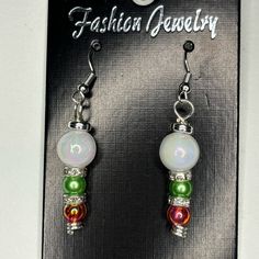 New And Handmade Christmas Earrings -58 Handmade Casual Jewelry For Parties, Elegant Green Earrings For Christmas, Handmade Casual Party Jewelry, Casual Handmade Jewelry For Party, Casual Green Jewelry For Party, Holiday Multicolor Earrings As A Gift, Holiday Multicolor Earrings Perfect For Gifts, Holiday Multicolor Earrings As Gift, Multicolor Earrings For Holiday Gifts