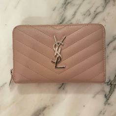 Authentic Pink Ysl Wallet With Silver Hardware. Comes With Dust Bag, Box, Receipt. Used Once Ysl Wallet, Yves Saint Laurent Bags, Yves Saint Laurent, Dust Bag, Saint Laurent, Bag Lady, Wallet, Pink, Women Shopping