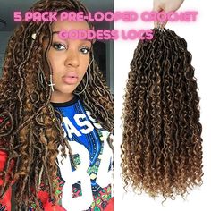 Brand New! You Will Receive 5 Packs Of Pre-Looped Crochet Goddess Locs! Get This Look Quick And Easy Without Having To Do All The Wrapping That Comes With Getting Locs * Easy Take Down *This Is Enough Hair To Complete A Full Head *You Get 24 Pre-Looped Strands Per Pack = 120 Strands In Total (5 Packs) * Color - T27 - Ombre * 18" * Light Weight Ships In 2-3 Business Days Check Out Our Other Listings Crochet Goddess Locs, Locs Color, Crochet Goddess, Goddess Locs, New You, Locs, Wig Hairstyles, Womens Hairstyles, Black And Brown