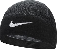 PERFORMANCE TECHNOLOGIES: Ventilated knit construction for a breathable feel that keeps you warm and reduces sweat buildup Stretch band for a snug versatile fit Classic Nike branding Black Sports Windproof Hat, Black Windproof Sports Hat, Breathable Sports Beanie Hat, Breathable Black Hat For Gym, Black Sports Beanie For Winter, Black Beanie For Sports, Sports Hat With Sweatband, Sporty Black Gym Hats, Functional Black Hat With Sweatband