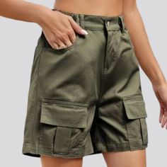 Add a pop of colorful to your summer wardrobe with our women's color cargo jean shorts from the 2024 Summer Collection.Distinctive Features: Fashion Forward: These cargo jean shorts are the epitome of chic, adding a touch of street vibe style to any outfit. Bold Color Palette: Drenched in a palette inspired by safari and elevated-rise fashion, these shorts are an ode to the season. Straight Leg Cut: Embrace the straight leg fit of these shorts that flatters any body type and adds a touch of sophistication. Safari-Inspired Cargo Pockets: The cargo pockets add a touch of utility and style, perfect for storing your essentials while on-the-go. Zippers and Buttons: The zipper and button closures add a touch of detail and make these shorts easy to put on and take off. Rubber Closure: The rubber