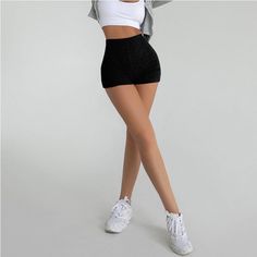 The Emes Shop shorts is detailed with a high waisted fit and a ribbed surface. Features a soft and stretchy material and can be worn for either workouts or a casual athleisure wear. MATERIAL: 80% Nylon. 20% Cotton BlendMEASUREMENTS: X-Small Waist: 21.33"- 22.8 in Hips: 28.3" in Length: 12.2" in Small Waist: 22.8" - 24" in Hips: 29.9" in Length: 12.6" in Medium Waist: 24"-25.5" in Hips: 31" in Length: 13" in High Stretch Shorts With Elastic Waistband, High Waist High-stretch Shorts For Workout, High Waist High Stretch Workout Shorts, Sporty High Waist Bottoms With Built-in Shorts, High Waist Compression Gym Shorts, High-waist High-stretch Athletic Shorts, High Waist High Stretch Shorts With Elastic Waistband, High Waist Elastic Shorts With High Stretch, High Waist Compression Shorts For Sportswear