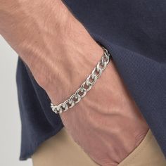 Hypoallergenic stainless steel, also known as surgical steel, is a hygienic material that is resistant to stains and scratches and easy to clean. In particular, its chemical composition makes it a hypoallergenic product resistant to the corrosive effects of sweat, dust, and moisture. Stainless Steel Bracelet 8.5 Inches Long Minimalist Silver Stainless Steel Chain Bracelet, Everyday Silver Cuban Link Bracelet, Classic Hypoallergenic Chain Bracelet For Everyday, Silver Stainless Steel Cuban Link Bracelet With Adjustable Chain, Modern Stainless Steel Chain Bracelet For Everyday, Silver Chain Bracelet With Stainless Steel Clasp For Everyday, Classic Stainless Steel Chain Link Bracelet, Everyday Silver Chain Bracelet With Stainless Steel Clasp, Modern Metal Cuban Link Bracelet With Adjustable Chain