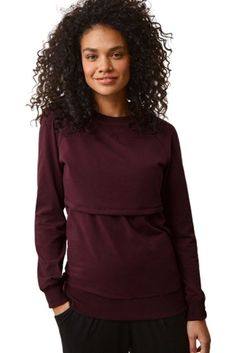 Snug Long Sleeve Tops With Ribbed Cuffs, Cozy Snug Top With Ribbed Cuffs, Snug Cozy Top In Solid Color, Purple Crew Neck Top For Layering, Cozy Snug Cotton Top, Cozy Cotton Tops, Snug Tops For Loungewear In Fall, Snug Tops For Fall Loungewear, Snug Long Sleeve Tops For Loungewear