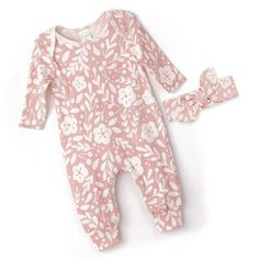 Baby Coming Home Outfit, Floral Playsuit, Pink Romper, Girls Coming Home Outfit, Newborn Girl Outfits, Pink Rompers, Baby Pajamas, Coming Home Outfit