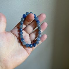 Never Worn Blue Aventurine Bracelet. No Flaws. Poms Adjustable Blue Stretch Bracelet With Natural Stones, Blue Gemstone Beads Bracelet For Everyday, Everyday Blue Gemstone Beads Bracelets, Blue Adjustable Stretch Bracelet For Healing, Everyday Blue Beaded Bracelet With Natural Stones, Everyday Blue Gemstone Beads Bracelet, Spiritual Blue Beaded Bracelets For Everyday, Adjustable Blue Stretch Bracelet For Healing, Everyday Spiritual Blue Beaded Bracelets