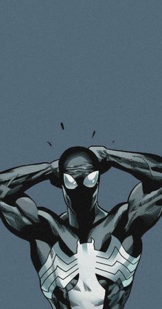 an image of a spider man with his hands on his head and arms behind him