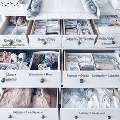 the drawers are filled with clothes and other items