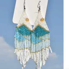 Free With Any Full Price Item! Just Throw Them In A Bundle Together! :) Dark Blue Is More Green In Person X118 A Mer Blue Beaded Fringe Tassel Earrings For Festivals, White Beaded Fringe Festival Jewelry, Festival White Beaded Fringe Jewelry, Beaded Drop Earrings With Tassels For The Beach, Beaded Tassel Drop Earrings For Beach, Turquoise Beaded Tassel Earrings For Summer, Blue Beaded Fringe Tassel Earrings For Summer, Blue Tassel Earrings With Dangling Beads For Summer, Blue Fringed Beaded Earrings For Festival