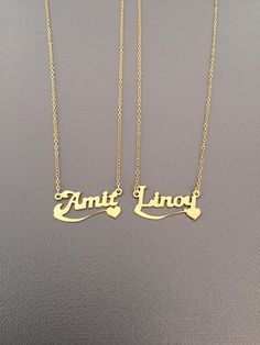 "Personalized Name Necklace - Girls Jewelry - Great gift for girls We make the necklace name specially for you with the name you want! We can make all names We make our gold name necklaces from highest grade18k gold plated Please offer your name to us. We'll produce according to your requirement!! Choose length at checkout. Need a different length? No problem - just let me know in the \"notes to seller\" at checkout. The necklace will be sent gift-wrapped and packed in a padded envelope to maint Customized Nameplate Necklaces For Birthday Gift, Personalized Necklace For Best Friend Gift, Customizable Cute Gold Necklaces, Customizable Nameplate Charm Necklaces For Personalized Gift, Customizable Cute Gold Necklace, Name Necklace Gift, Custom Name Necklace Nameplate For Gifts, Customized Nameplate Necklace For Birthday, Customized Nameplate Necklace For Birthday Gift