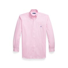 This Big & Tall shirt’s poplin combines soft breathable cotton with extra stretch for added comfort. Casual Long Sleeve Poplin Top, Casual Pink Cotton Dress Shirt, Ralph Lauren Spring Workwear Shirt, Pink Slim Fit Cotton Shirt, Classic Ralph Lauren Cotton Dress Shirt, Classic Ralph Lauren Long Sleeve Tops, Classic Ralph Lauren Long Sleeve Dress Shirt, Casual Long Sleeve Ralph Lauren Dress Shirt, Ralph Lauren Relaxed Fit Long Sleeve Tops